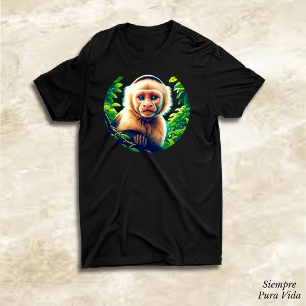 T-Shirt de Mono Cariblanco en Paisaje