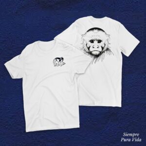 T-Shirt Silueta de Mono Cariblanco