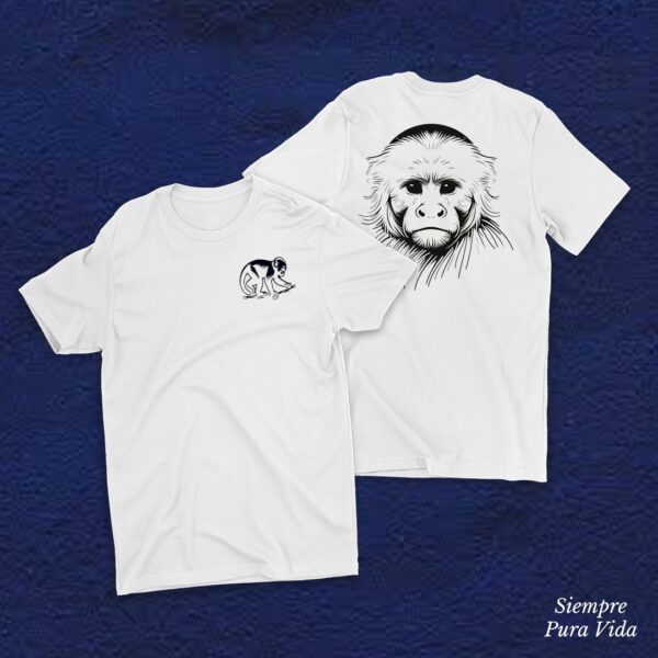 T-Shirt Silueta de Mono Cariblanco